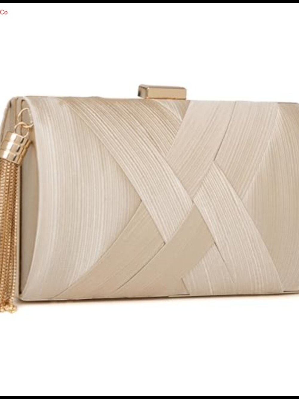 Womens Silk Satin Evening Clutch with Tassel and Chain Strap